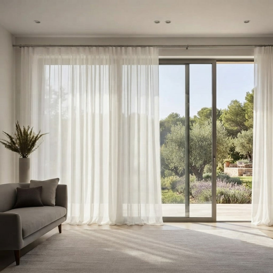 Cortina Riel Europeo Gasa Rústica Blanca 2.60x2.40 | Texalia
