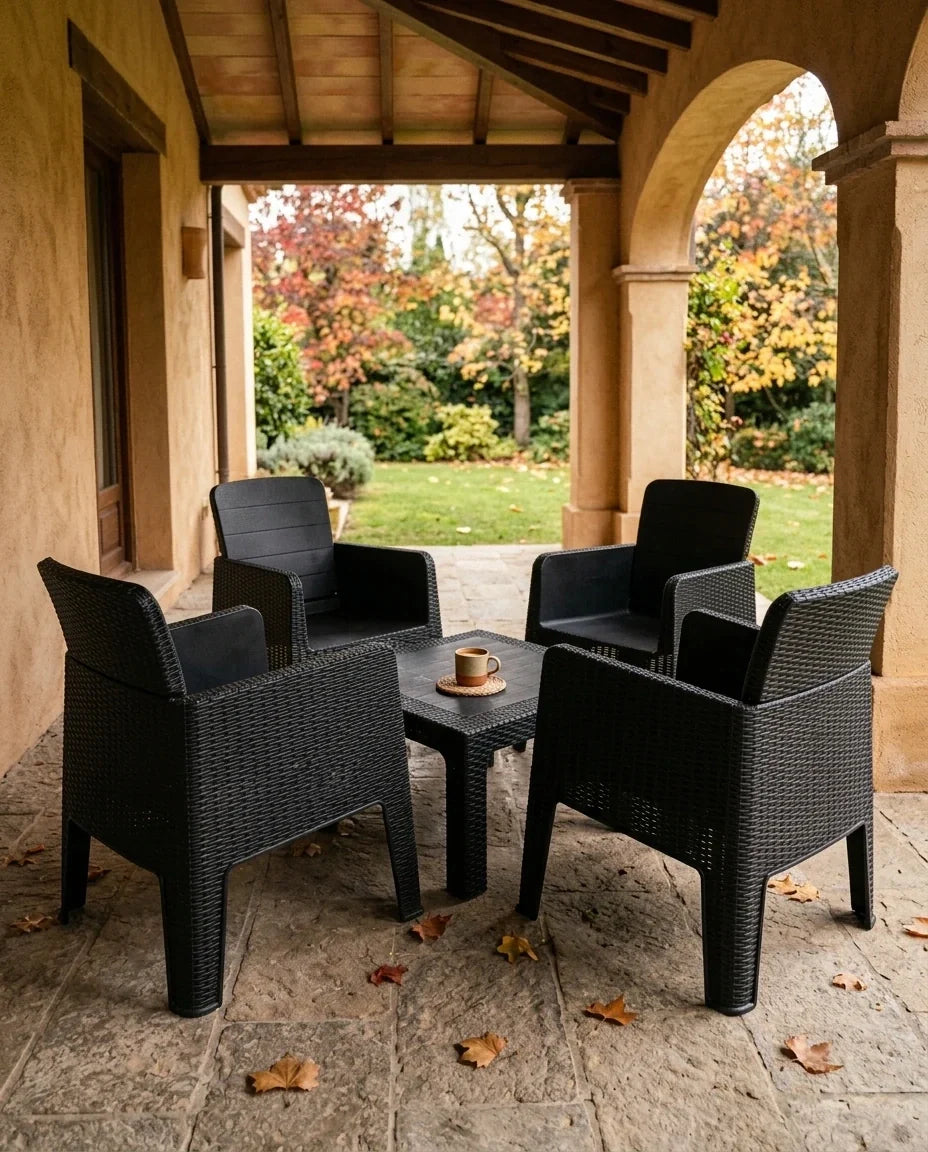 Juego de Jardín 4 Sillones Nilo + Mesa 70x70 | Texalia