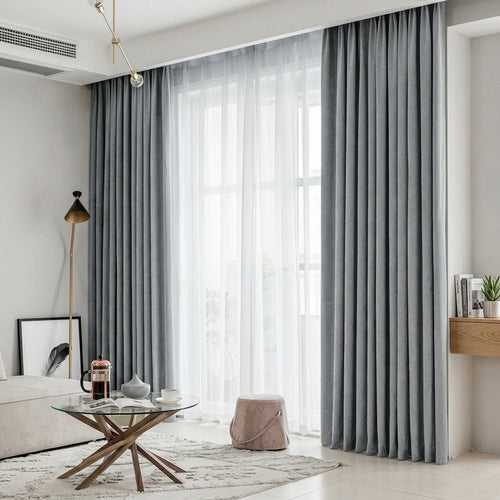 Cortina Riel Doble Gasa y Blackout Blanco/Gris Oscuro 2.00x2.40 | Texalia