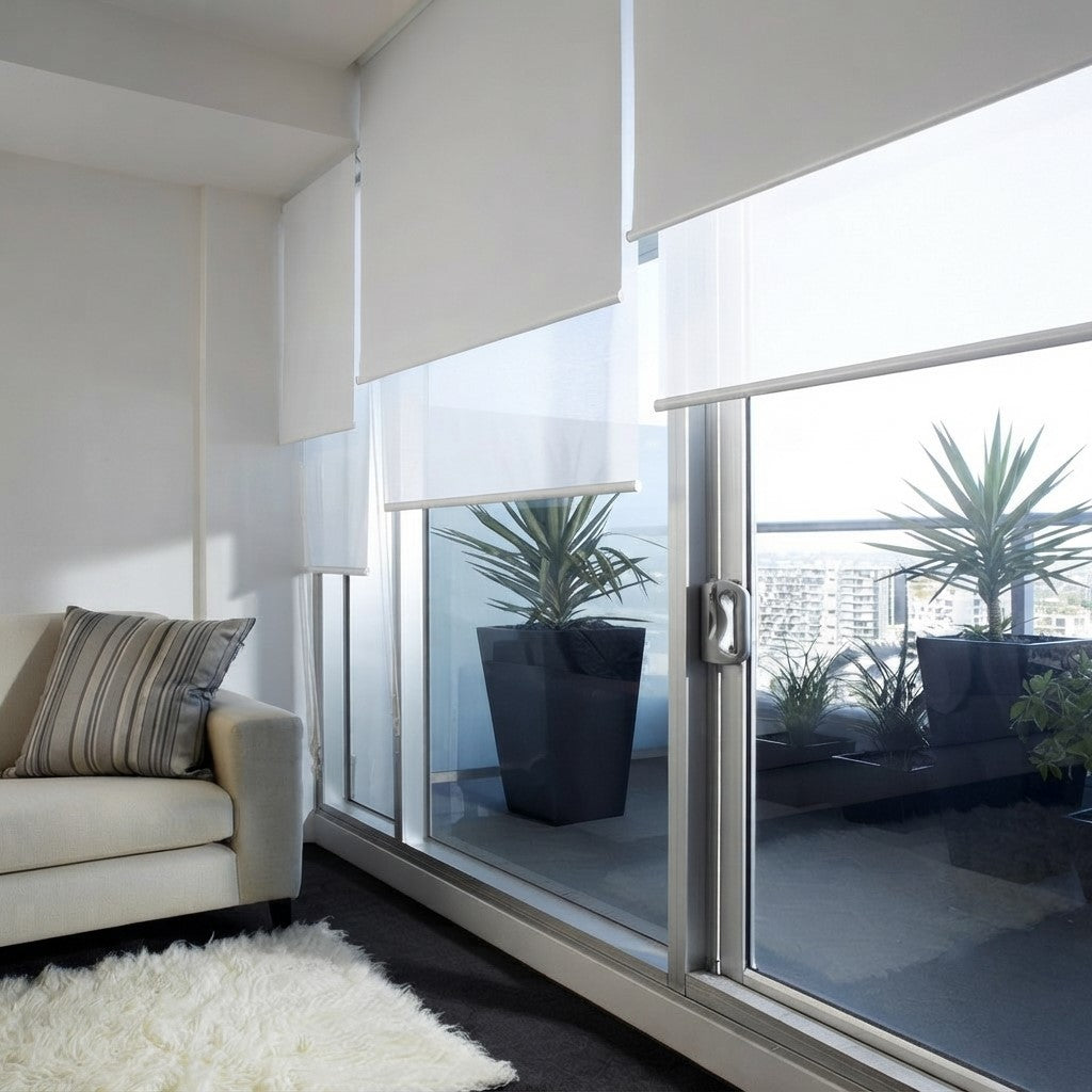 Cortina Roller Doble - 1.20 Ancho x 2.20 Alto - Blanco