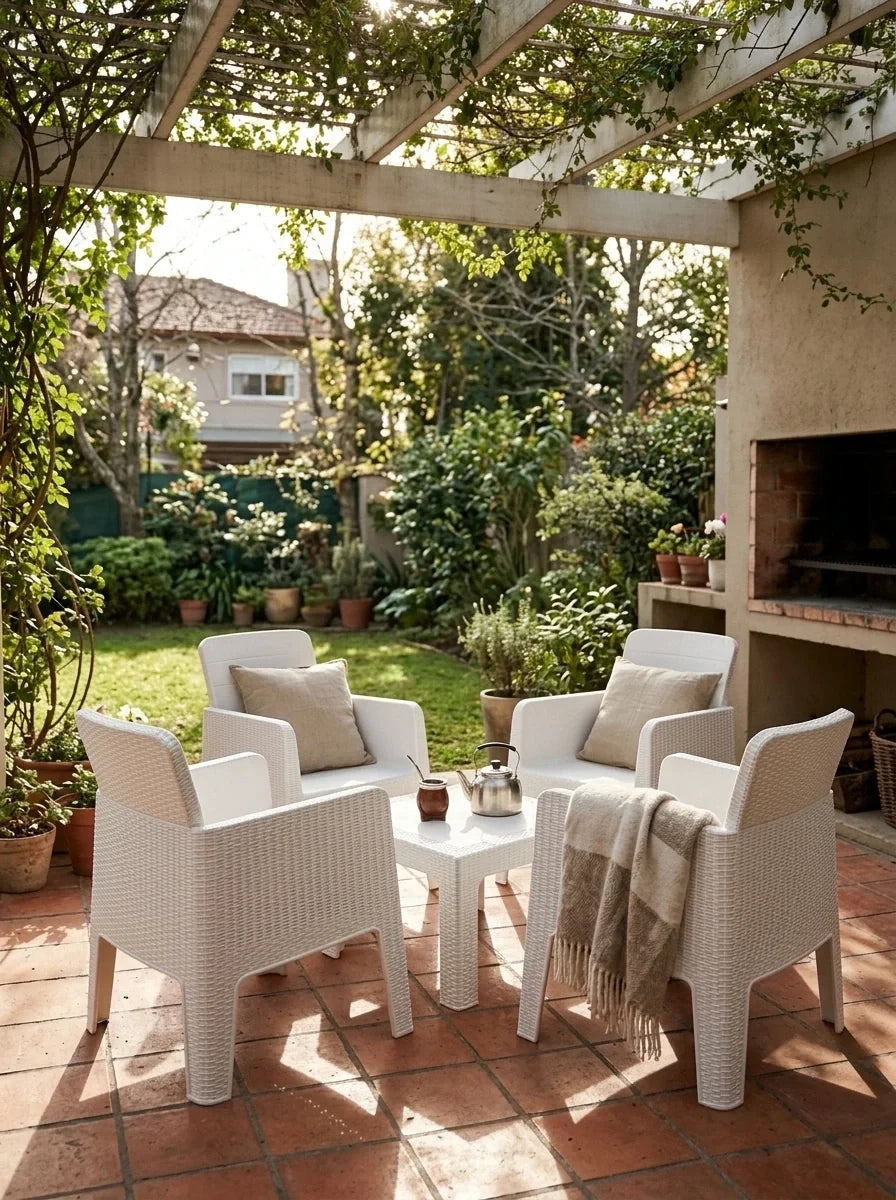 Juego de Jardín 4 Sillones Nilo + Mesa 70x70 | Texalia