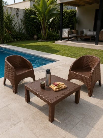 Juego de Jardín Mesa Rocco + 2 Sillones Rocco | Texalia