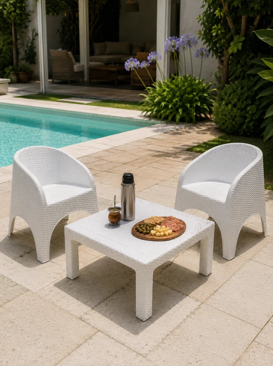 Juego de Jardín Mesa Rocco + 2 Sillones Rocco | Texalia
