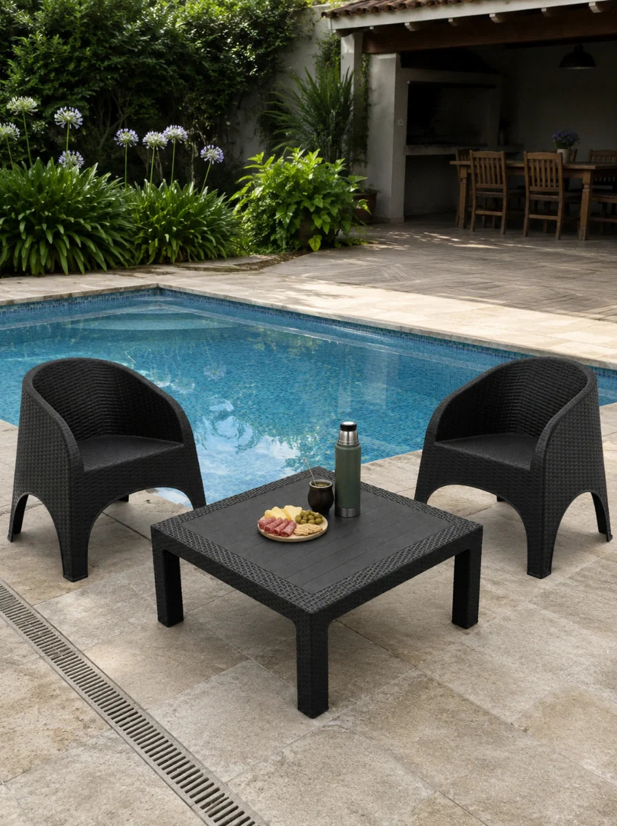 Juego de Jardín Mesa Rocco + 2 Sillones Rocco | Texalia