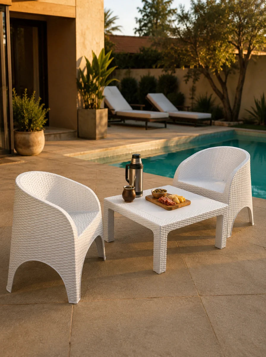 Juego de Jardín Mesa Rocco + 2 Sillones Rocco | Texalia