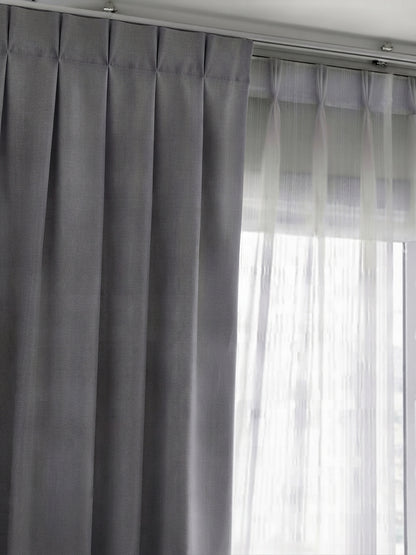 Cortina Riel Europeo Blackout Melody Gris Oscuro 1.40x2.20 | Texalia