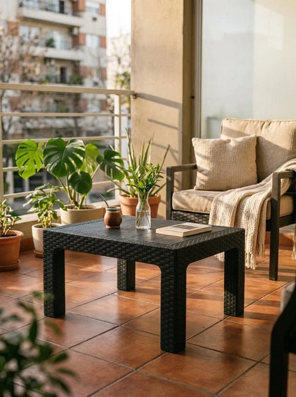 Mesa Ratona Simil Rattán Rocco 70x70 | Texalia