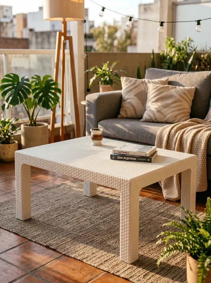 Mesa Ratona Simil Rattán Rocco 70x70 | Texalia