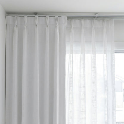 Cortina Riel Doble Gasa y Blackout Blanco/Gris Oscuro 2.00x2.40 | Texalia